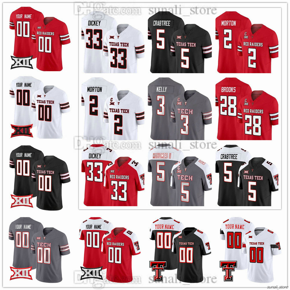 2026 Men's TexasTech College Football Jersey 5 Patrick Mahomes II 2 Behren Morton 0 Quinten Joyner 1 Reggie Virgil 5 Caleb Douglas 3 Coy Eakin 15 Will Hammond Stitched