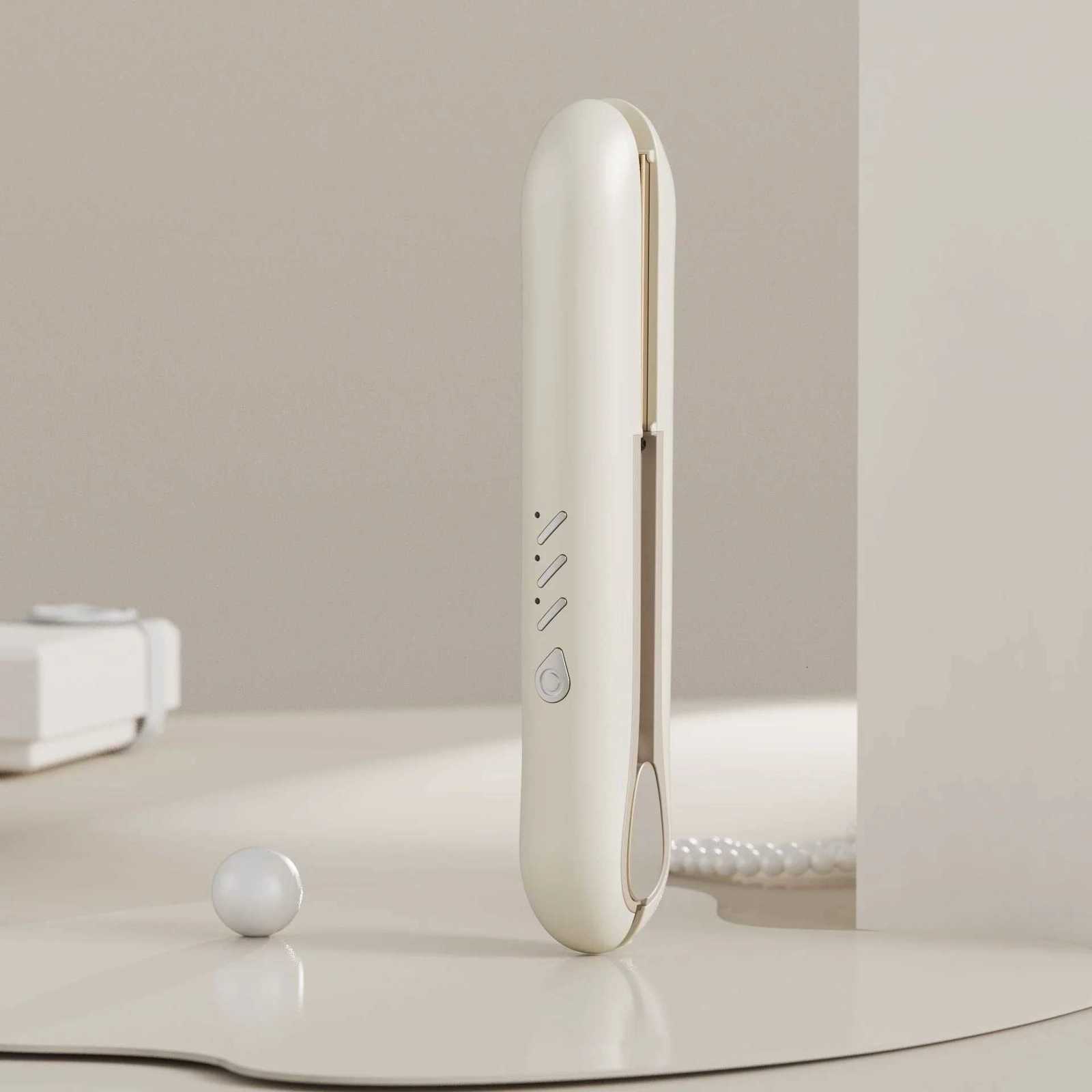 Wireless Hair Straightener and Curling Iron 2 in 1 Rechargeable Mini Portable Styling Tool for Travel Home W250814