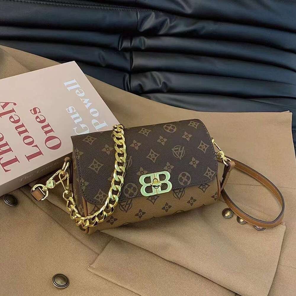 Designer Bag Luxury Bag Fashion Print Crossbody - Stylish PVC Shoulder Purse With Chain Strap, Trendy Casual Handbag Shoulder Bag Women Brown/Contrast