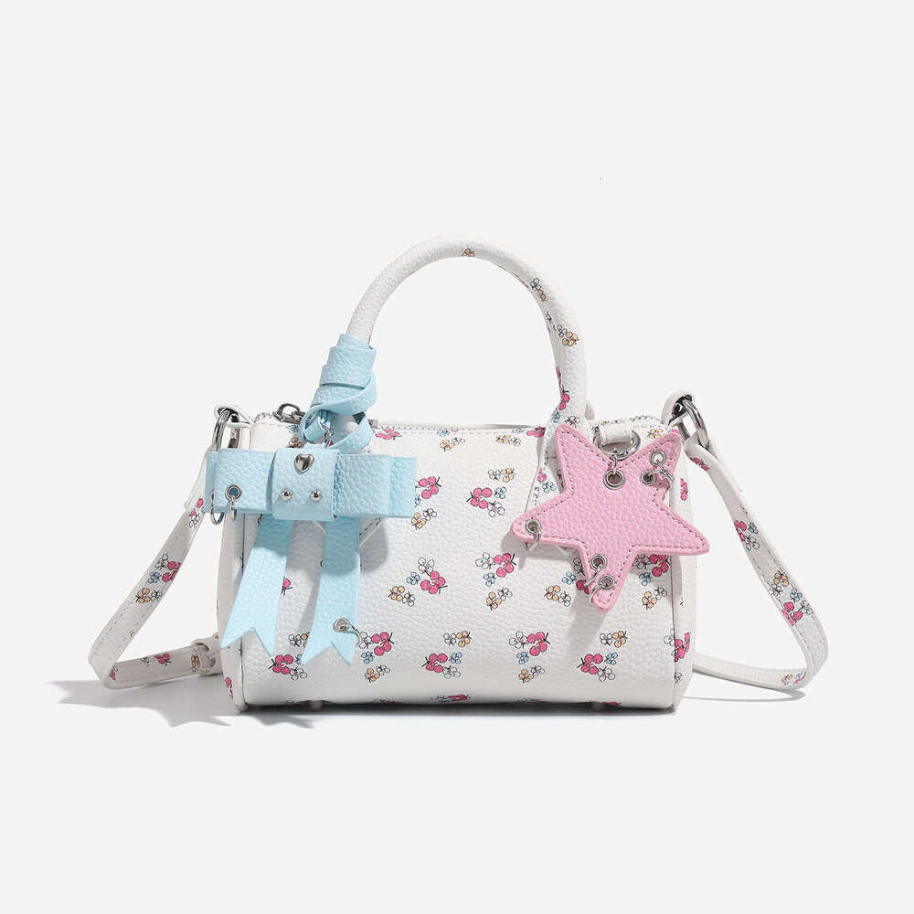 Women's Handbag Printed Single Shoulder Bowling Bag 2025 New Style Retro Fashion Underarm Strap Bag