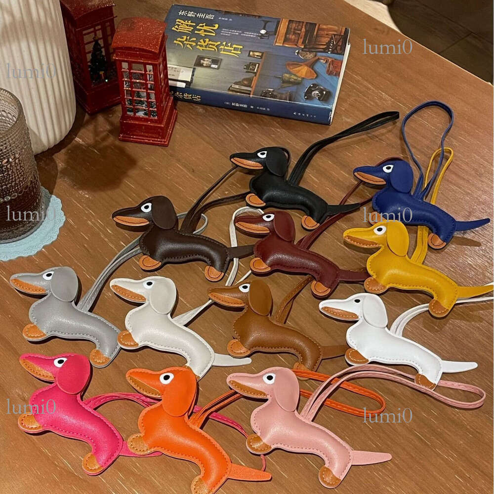 Dachshund Dog PU Leather Cute Cartoon Puppy Charm Women's Handbag Trendy Bag Pendant