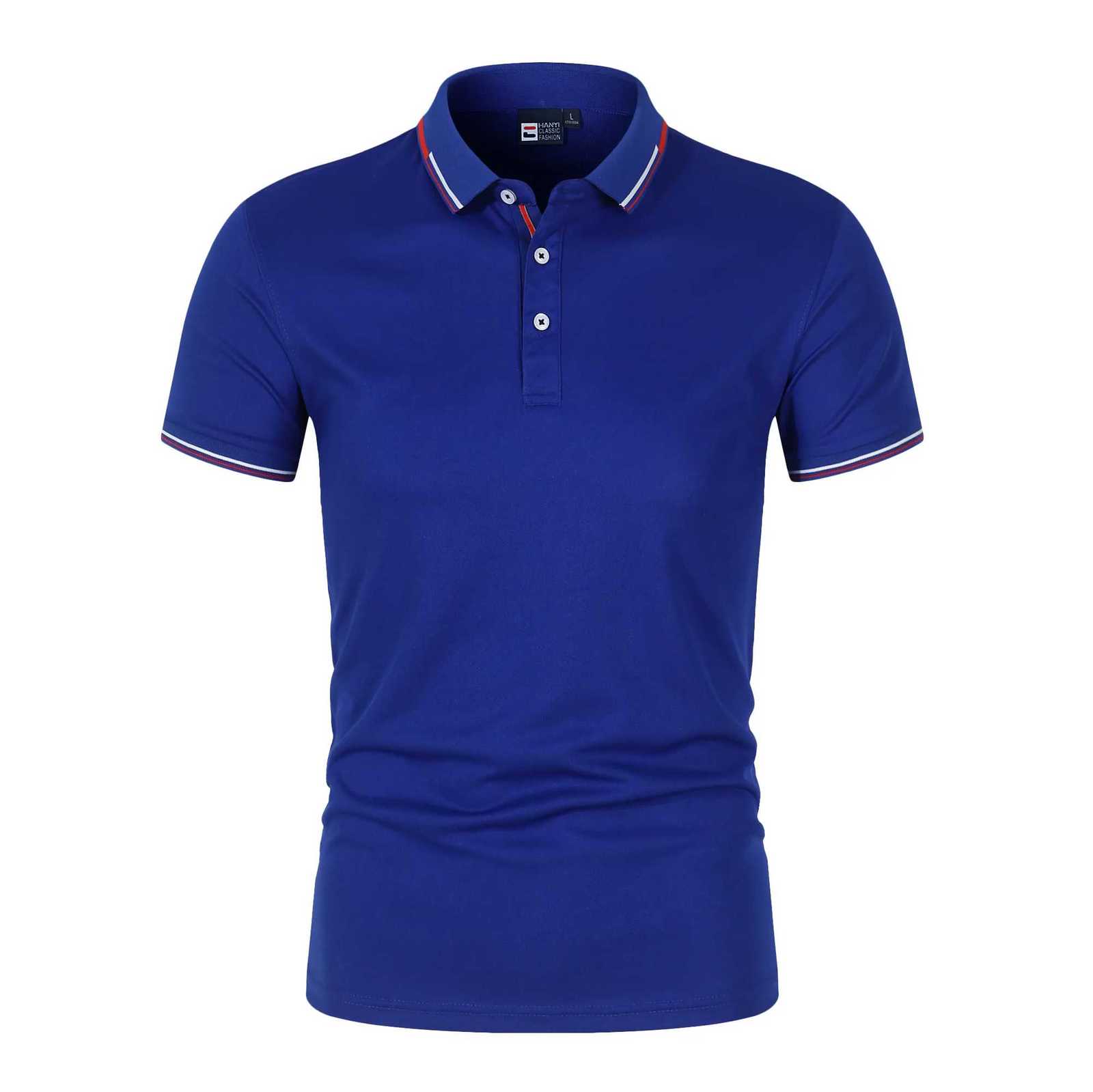 2025 Summer Mens Business Polo Shirt - Short Sleeve Pure Solid Breathable Casual Golf Office Shirt XJ250804