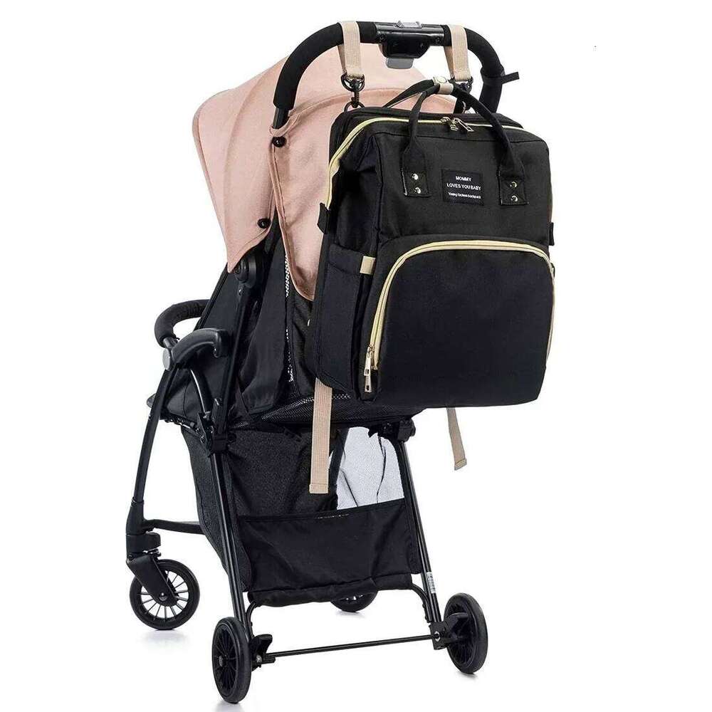 Fashion Mommy Backpack Multifunction Foldable Baby Bed Bags Large Capacity Portable Milk Bottle Diaper Double Shoulder Mom's Bag