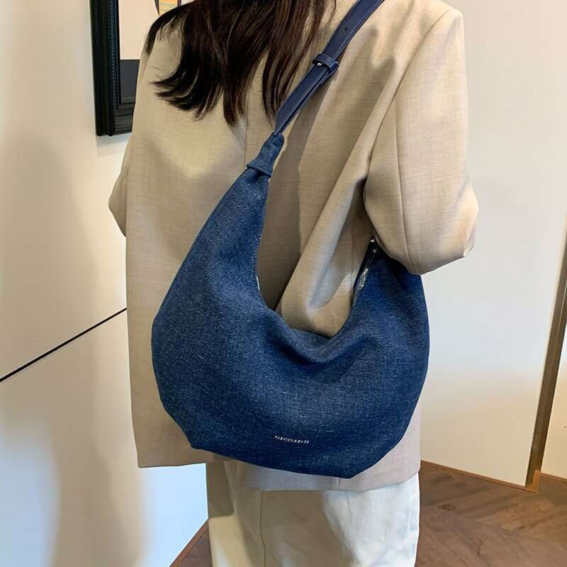 Fashion Versatile Niche Design Denim Underarm Bags Designer Women for Women 2025 New Korean Ins Simple Casual Shoulder Bag