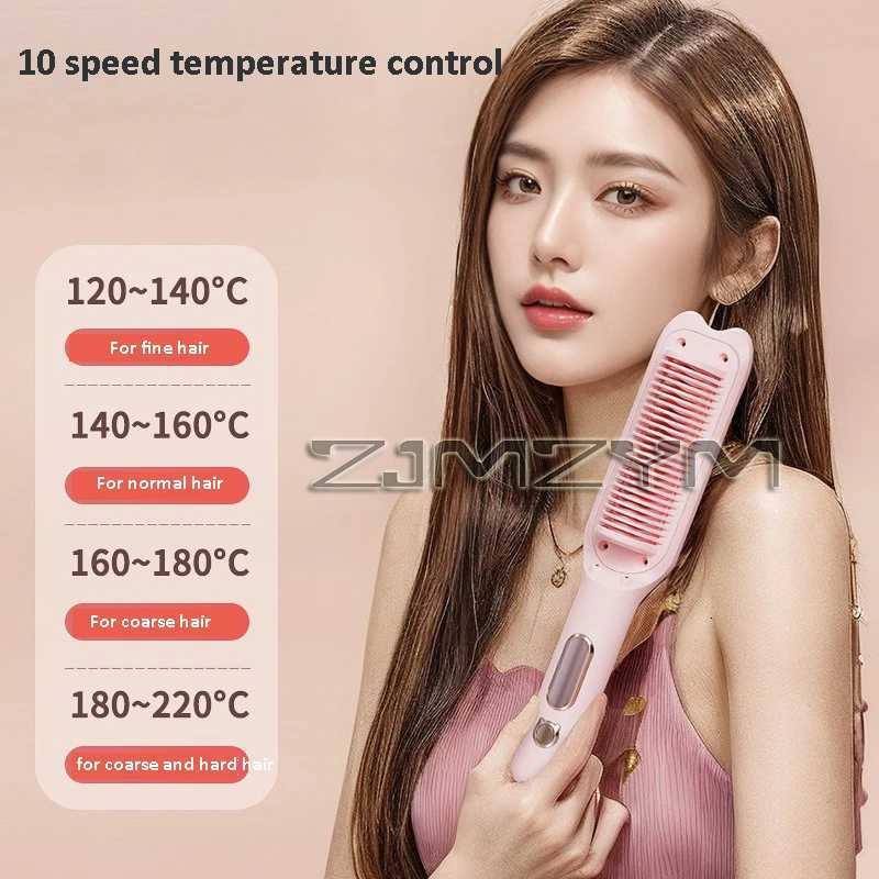 Hot Comb Straightener Hair Brush Hot Comb Electric Straightening Comb Curling Iron Hair Brush For Styling Fast Heating W250814