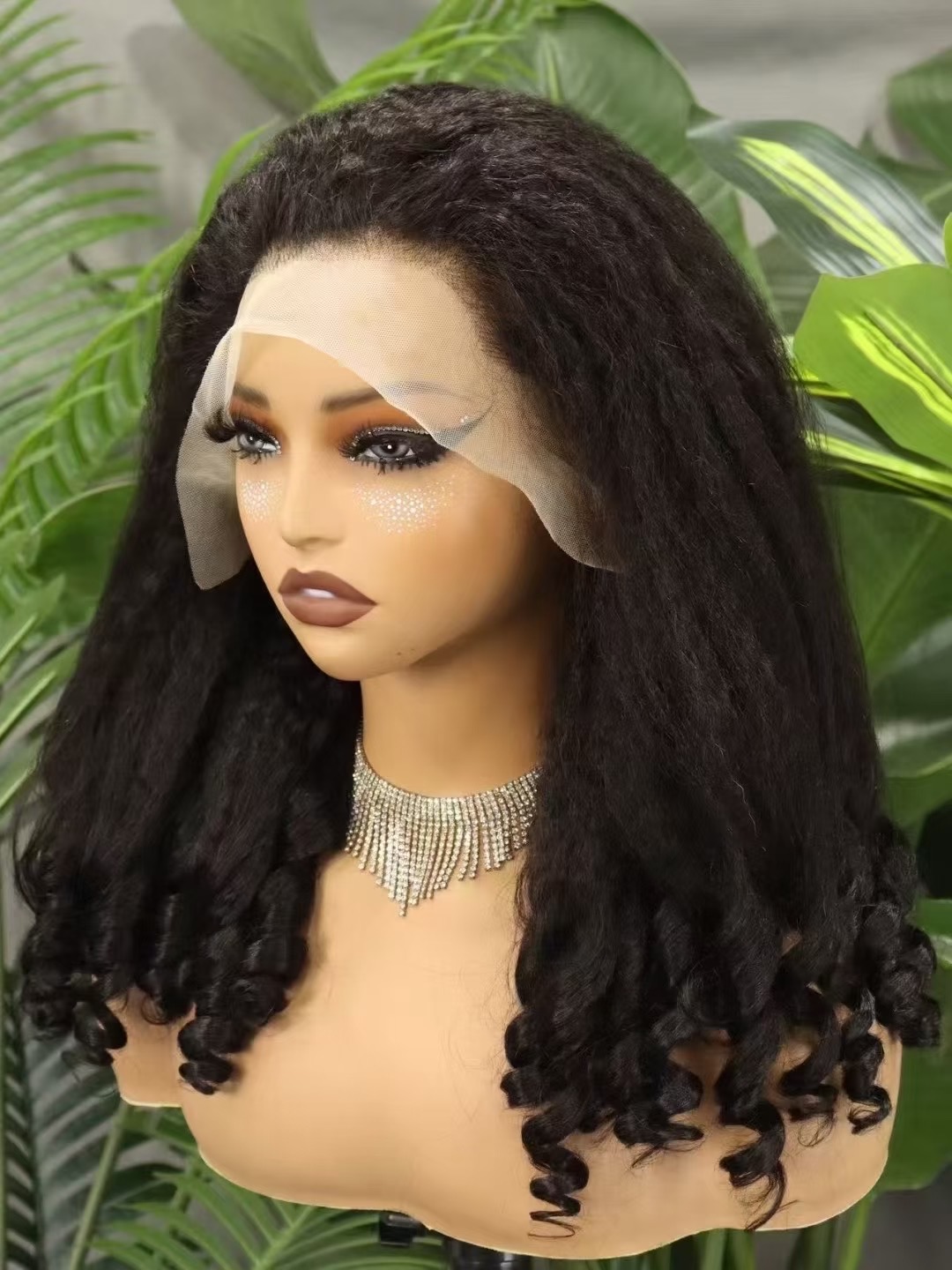 250% Density New Roll Kinky Straight 13x4 Lace Front Human Hair For Women Brazilian Yaki Straight Transparent Lace Frontal Curly Human hair Wig Natura