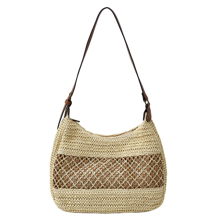 stylish multifunctional crescent shoulder tote elegant weave design easytocarry