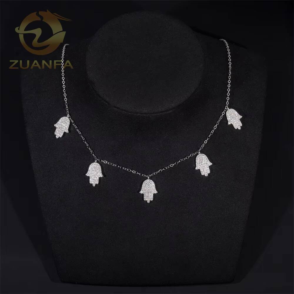 Fashion Jewelry Hasma Moissanite Men Women Sier Iced Out Pendant Hand Necklace