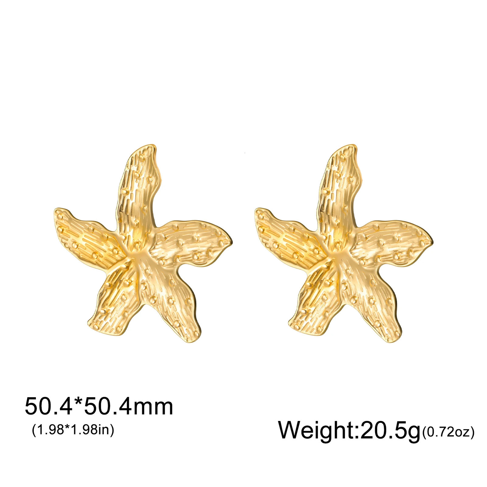 Cazador Exaggerate Big Starfish Earrings for Women Stainless Steel Gold Color Stud Earrings Trendy 2025 Jewelry Birthday Gifts 250812