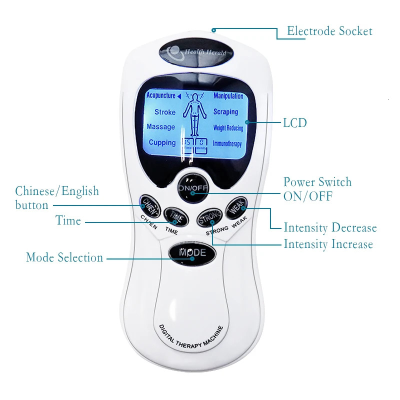 Electric Dual Output Tens Massage Machine Electrical EMS Muscle Stimulator Full Body Pulse Massager Acupuncture Health Care 250812