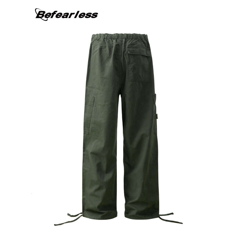 Minimalist Draped Paratrooper Cargo Unisex American Style Multi-Pocket Thickened Casual Long Pants Trendy B5