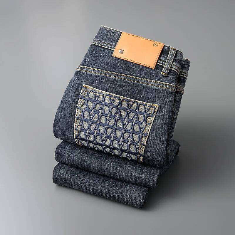 2024 New Light Jeans Men's Spring and Autumn Versatile High-End Casual Affordable Fashion Slim Trousers