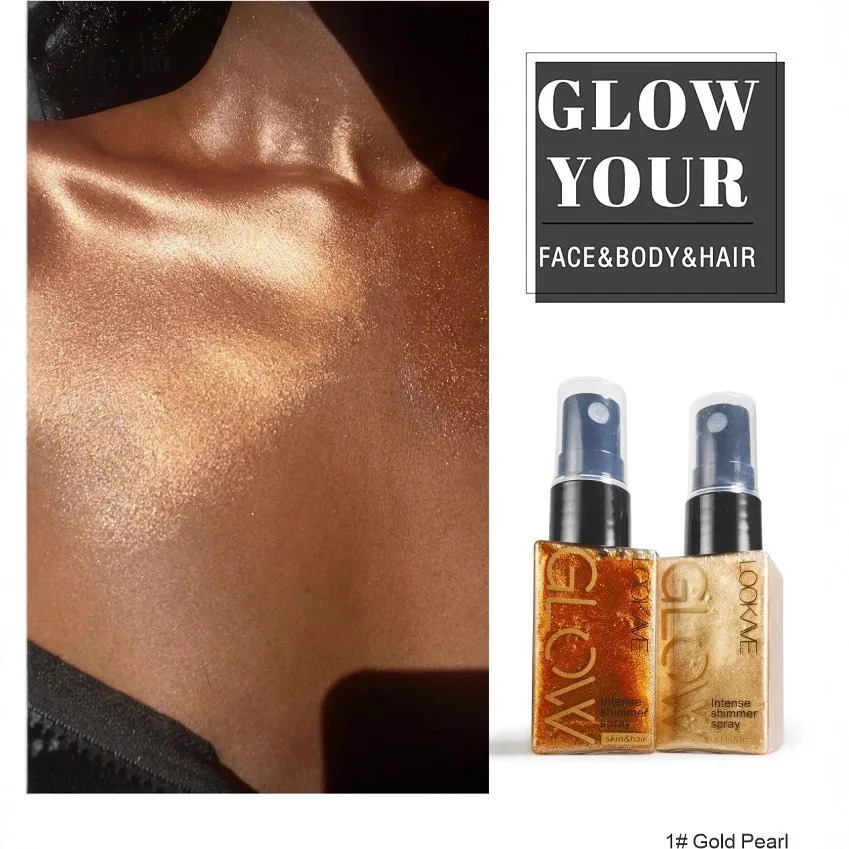 Shimmer Oil Spray Waterproof Long Lasting Gold Bronze Contour for Face Body Sparkle Liquid Highlighter 250813