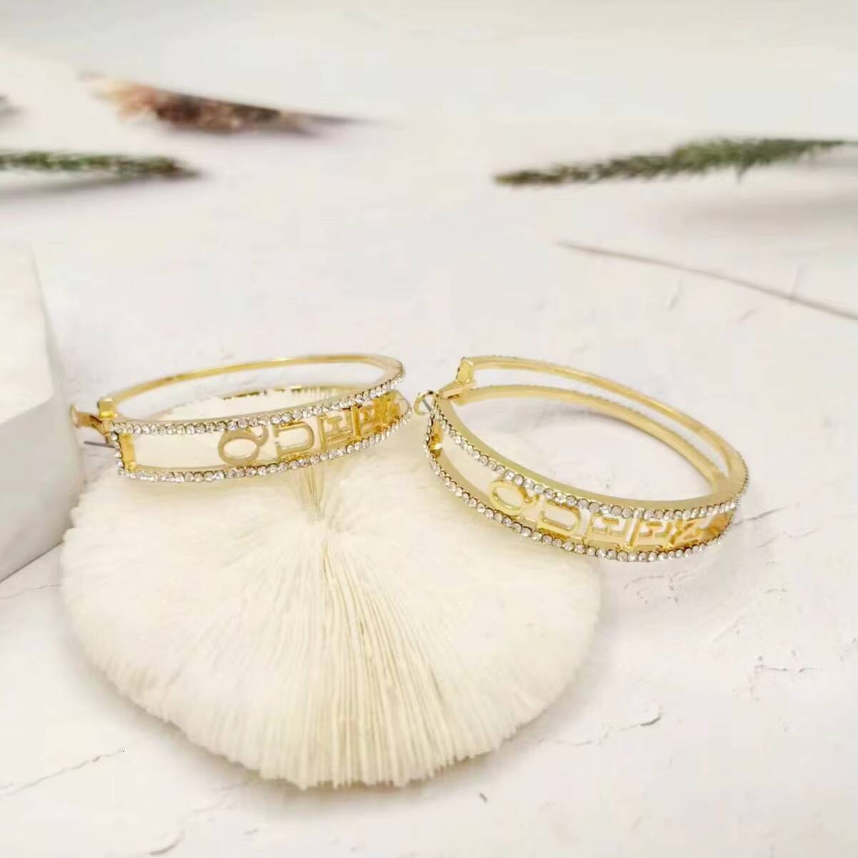 Production of Zinc Alloy Letter Queen Large Exaggerated Women's Earrings Cross-border Circle