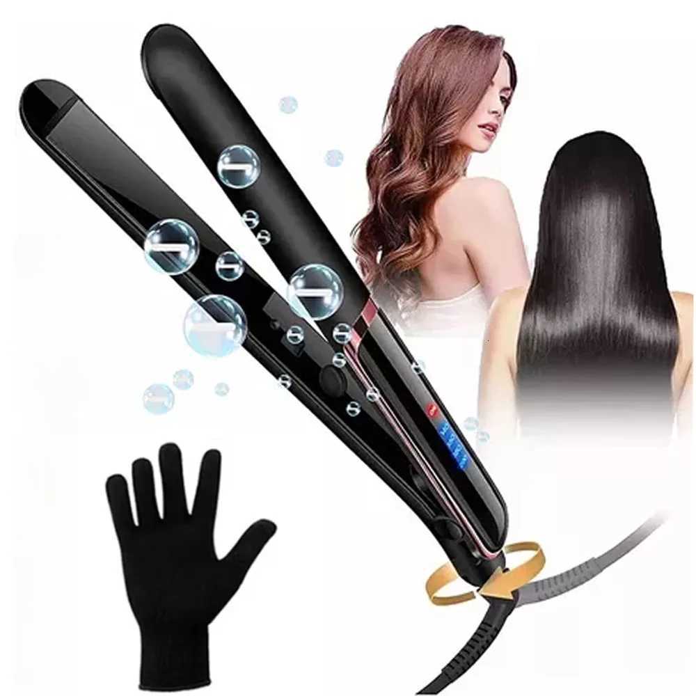 2-in-1 Multi Hair Straightener Curler Fast Heating Ceramic Plates Negative Ions Perfect for Salon-Like Styles Anytime Anywhere W250814
