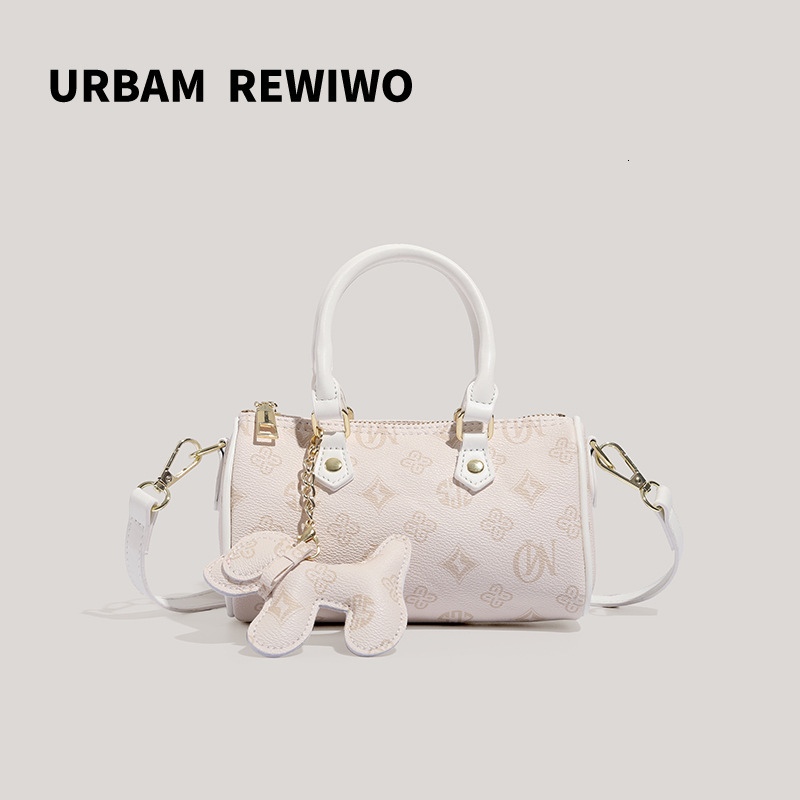 New Light Luxury Niche Texture Women's Handbag Free Shipping Designer Pink Floral Cylindrical Makeup Bag Versatile Fashion Shoulder Crossbody Bag