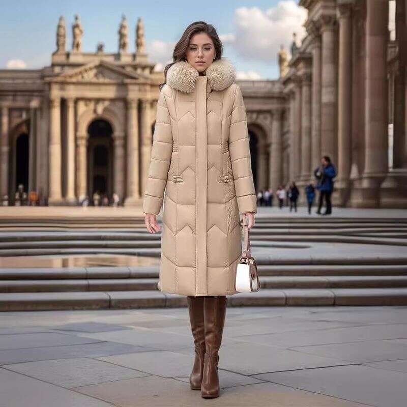 2025 Down Women's New Winter Long Over Knee Thick Korean Version Slim Fit And Slimming Cotton Jacket