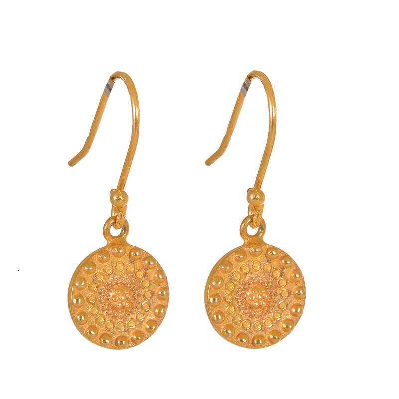 Indian Handmade Pure Sier Jewelry Gold-Plated Round Fashion Earrings Price