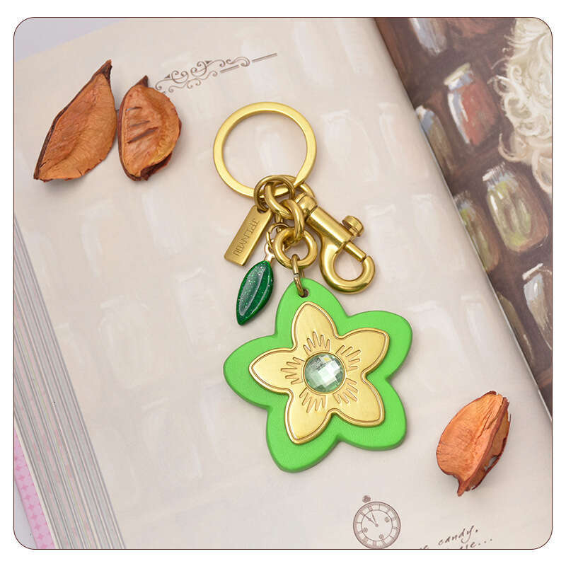 Ins Super Popular Keychain Women's Bag Accessories Camellia Car Key Pendant Valentine's Day Gift