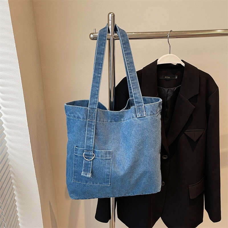 Denim Tote Bags Designer Women for Women New Large Capacity Shopping Shoulder Bag Simple Versatile Artistic Handbag