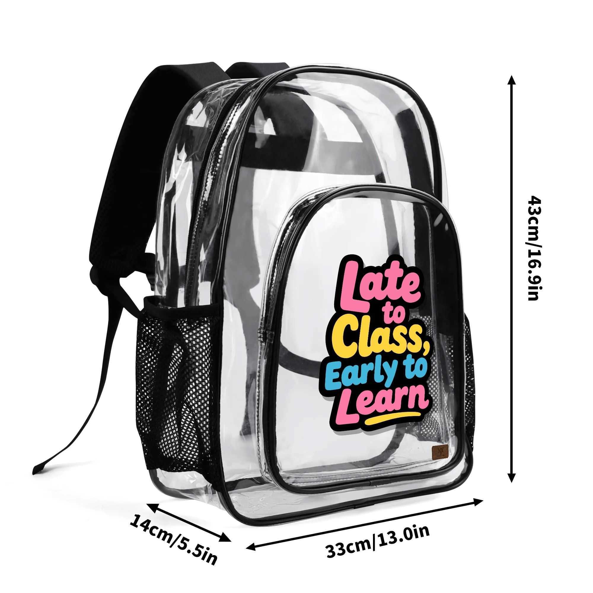 NXY Large 17 Inch Clear Bag PVC See Through Transparent School Backpack Designer Men Bags Computer Bookbag Student Schoolbag 250814