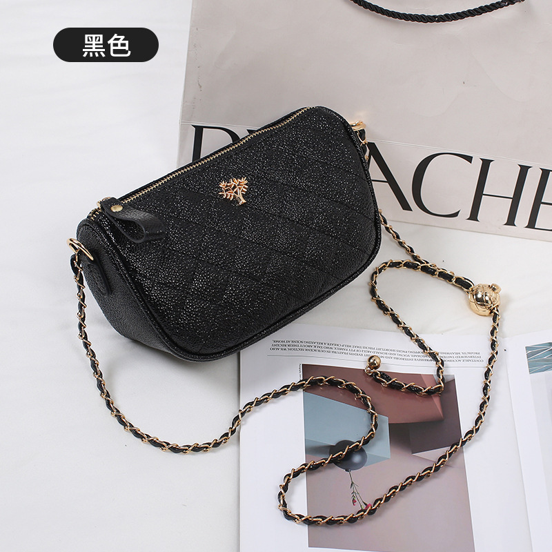 Caviar Small Square Women's New Trendy Fashion High-end Sense Stylish Chain Shoulder Crossbody Bag