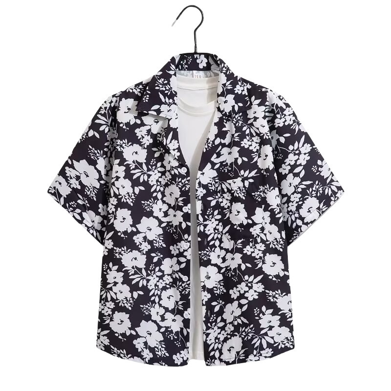 Men's Casual Shirts Short Sleeve Shirt Hawaiian Streetwear Floral Print Polyester Breathable And Lightweight Summer Wear Mens Clothing