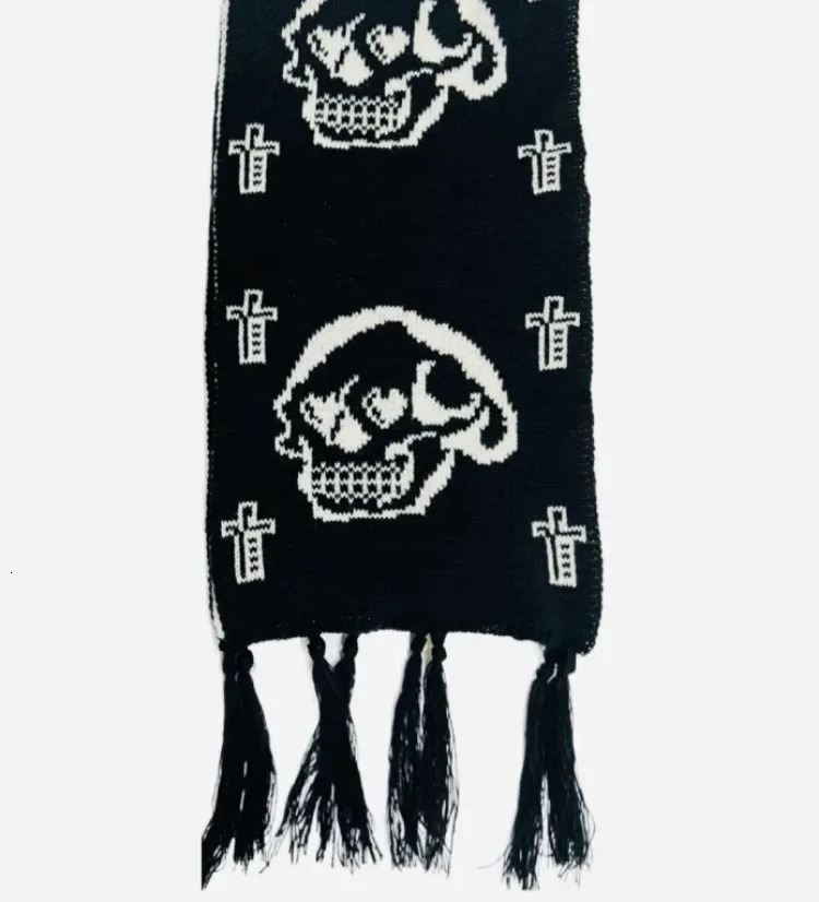 Y2k Aesthetic Girl Cat Printing Scarf Harajuku Two-sided Warmth Tassels Neckerchief Japanese Individuality Streetwear Scarves 250813
