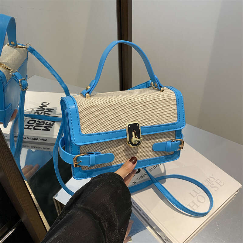 Trendy contrast color stylish ins hand held single shoulder crossbody popular this year 2024 new summer women's small square bag