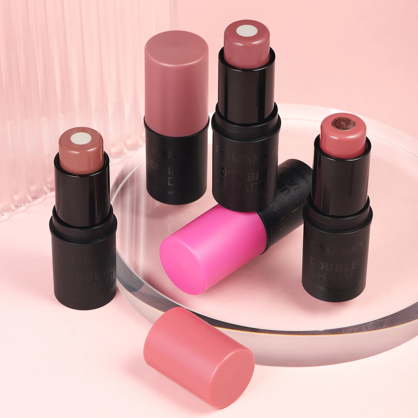 2in1 Solid Blush Stick Matte Luminous Core Multifunctional Blush Orange Face Long Lasting Natural 250813