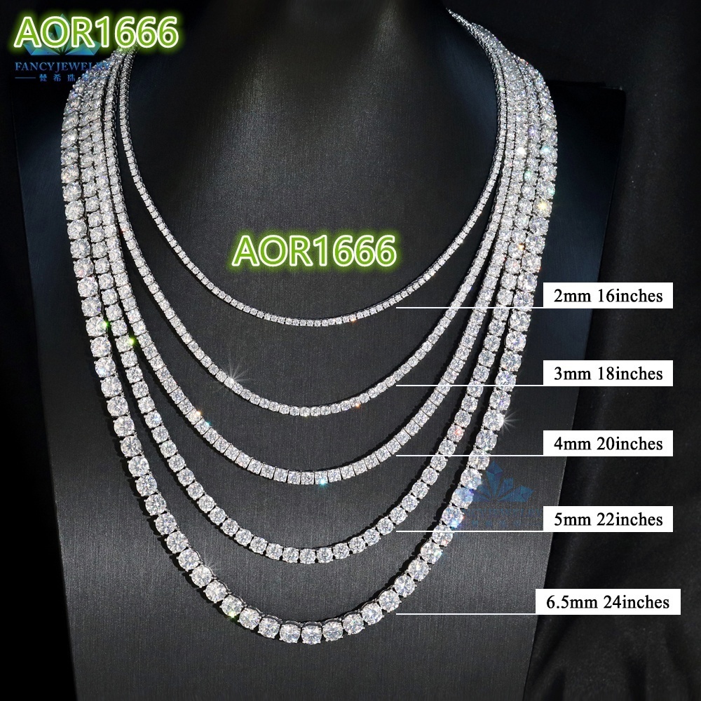 Wholesale Fine Mens Tennis Chain Bracelets 2mm-6mm D VVS1 GRA Certified Moissanite Elegant 2mm-6.5mm D VVS1 GRA Certified