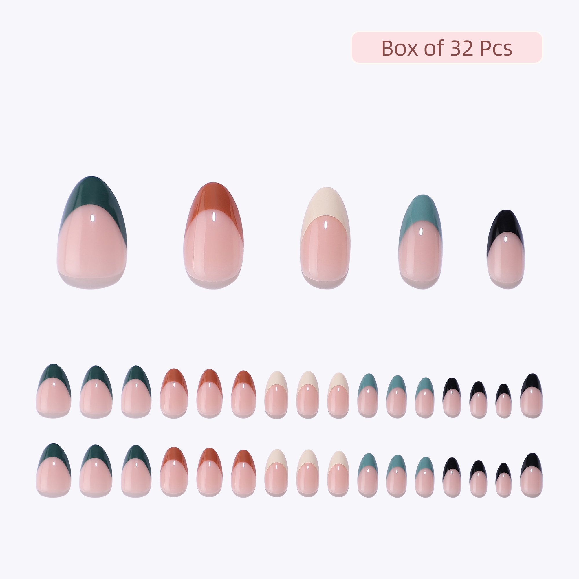 Fashionable Short-Coffin Style French Tip Fake Nails Kit | Easy Application DIY Acrylic Gel-On Artifical Toenail Tools