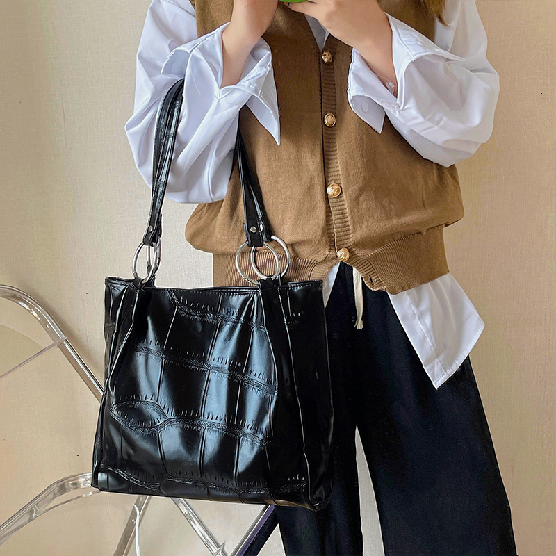 Large Capacity for Women Autumn Winter Stone Pattern Women's Shoulder Office Commuter Tote Bag