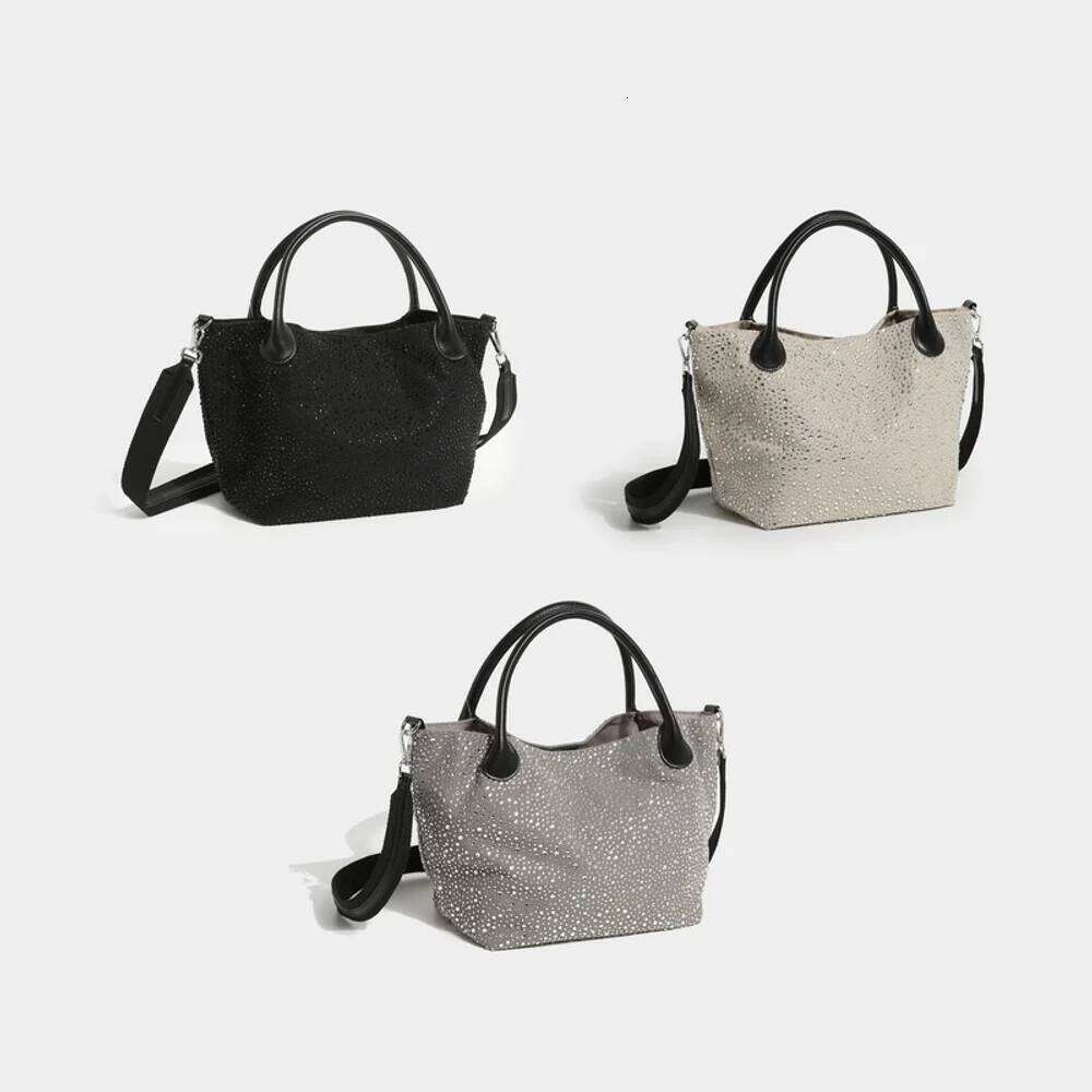 Designer Bags New Hot Selling Versatile Niche Design Soft Canvas Rhinestone Gradient Single Shoulder Elegant Temperament Spliced Women's Bag Luxu