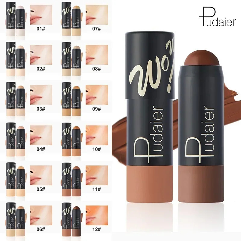 12 Color Matte Foundation Stick Lightweight Makeup Breathable Foundation Cream for Dark Skin Lasting Oil Control Base Make Up 250813