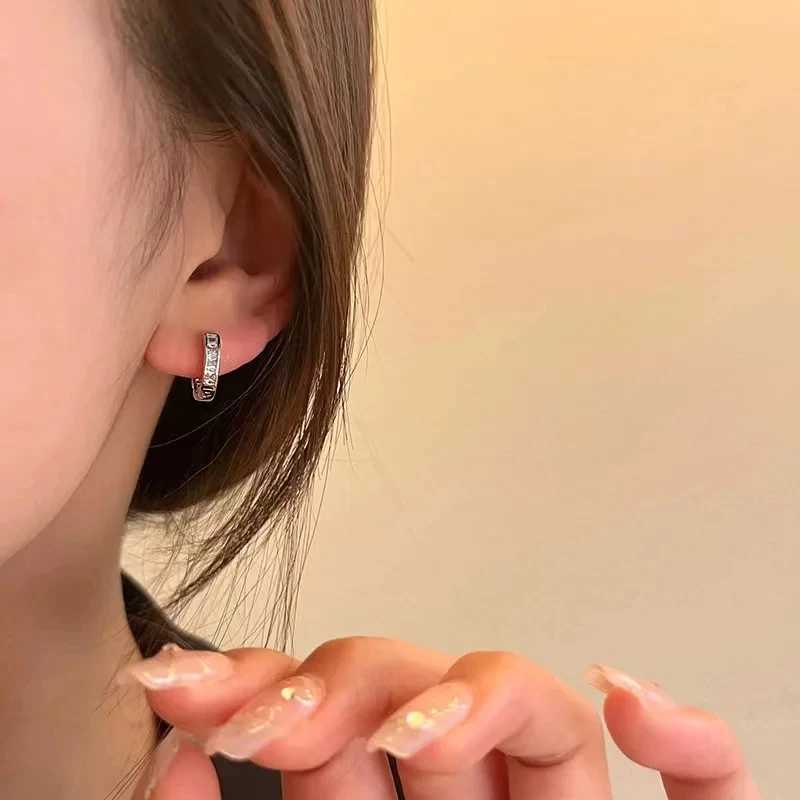 4Pcs/set Stainless Steel Aesthetic Zircon Crystal Hoop Earrings for Women Girl New Y2K Cool Daily Wear Jewelry Accessories XJ250814