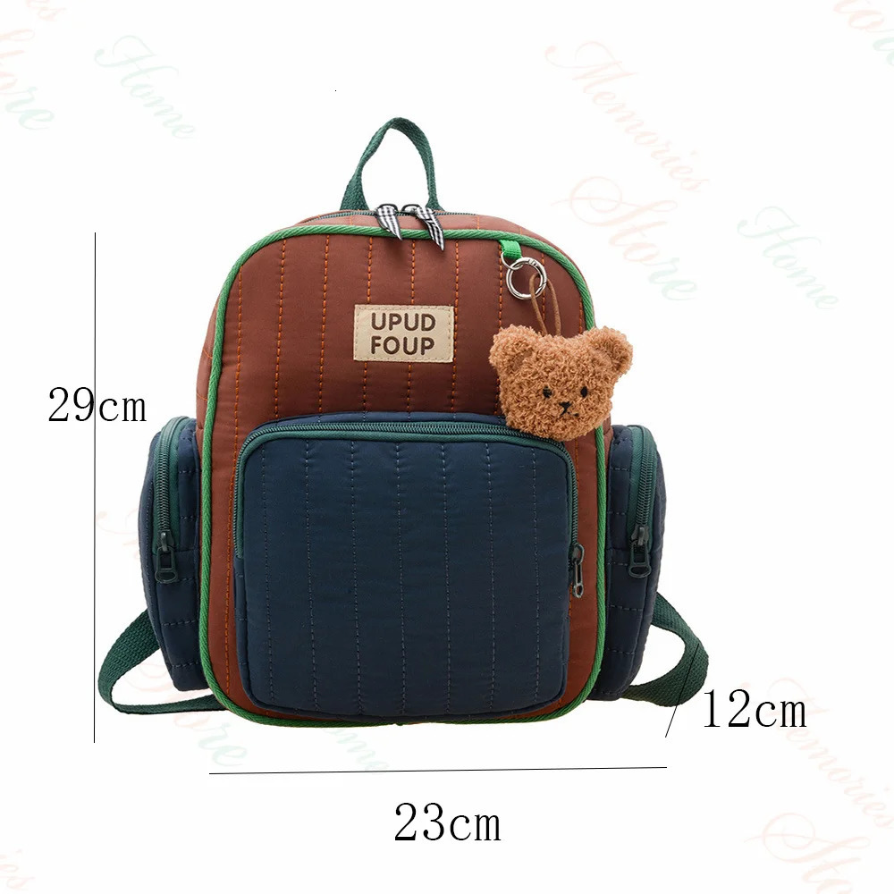 Kindergarten Student Cartoon Backpack Personalized Name Cute Boys Girls Backpack Embroidered Outdoor Little Bear Cotton Backpack 250813