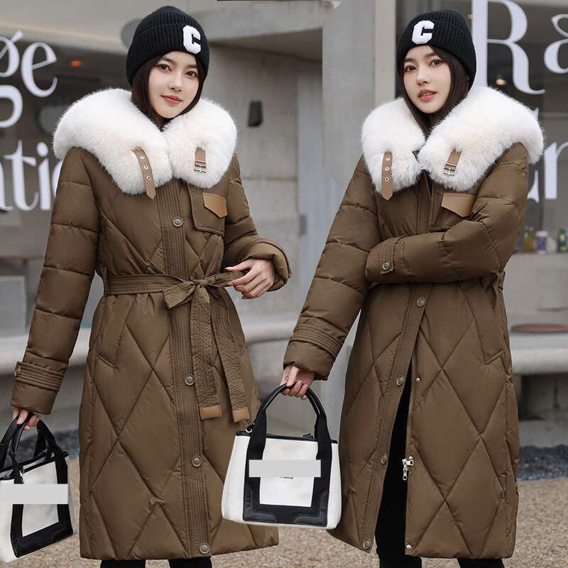 Warm Jacket Women Long Parka Coat New Winter Coats Slim Down Cotton Thick Jackets Fur Collar Outwear Parkas Female Clothes