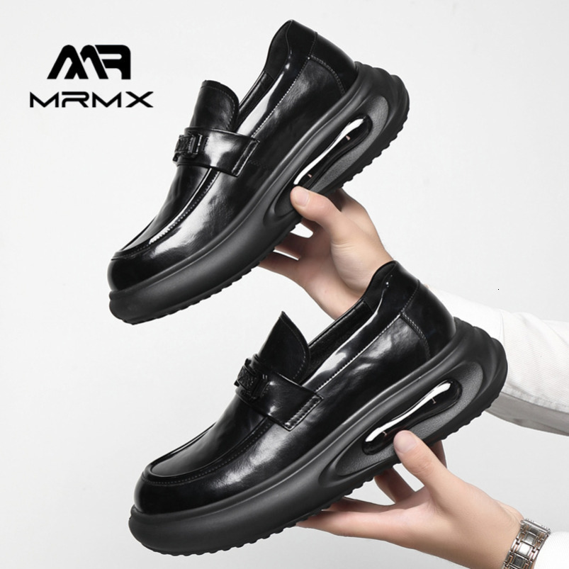 2025 Spring New British Style Slip-On Fashion Casual Formal Thick Sole Height-Increasing Men's Leather Shoes