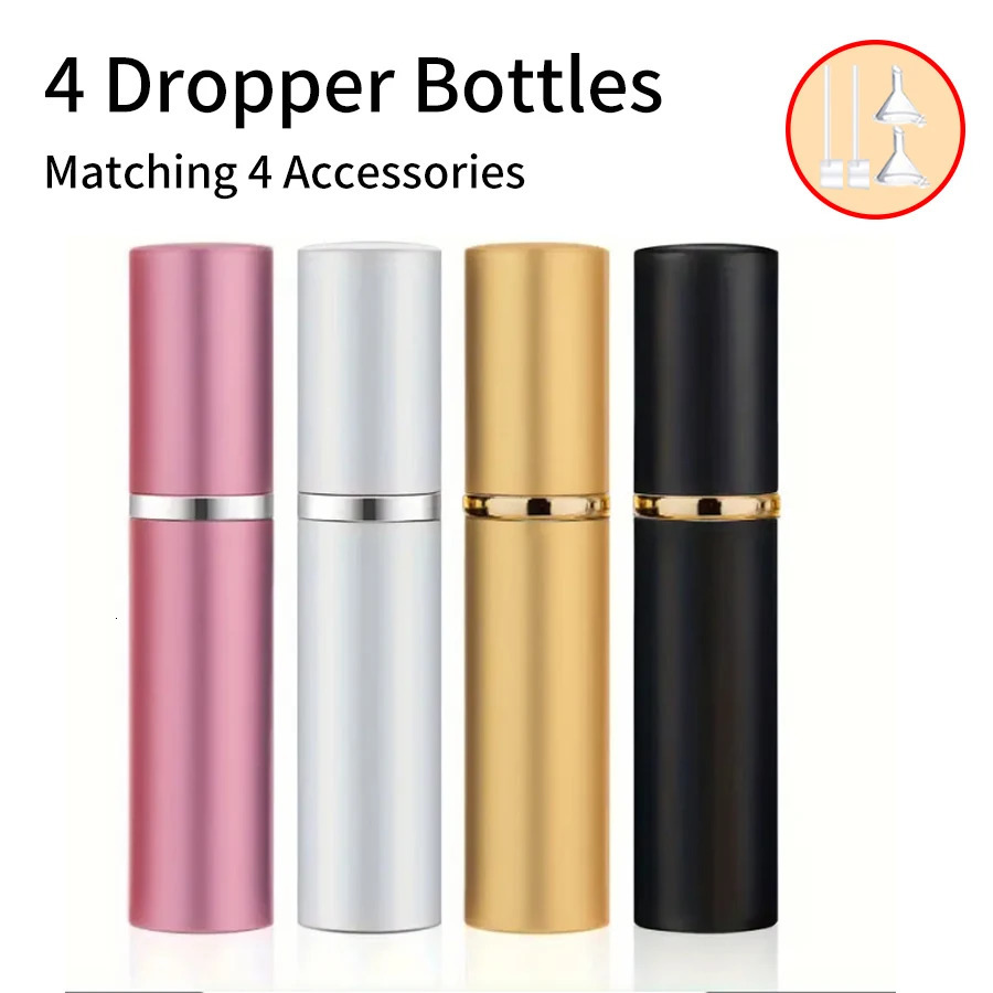 4pcs4 Accessories 5ml Refillable Portable Mini Perfume Atomizer with 4 Spray Bottles 2 Funnels 2 Dispensing Shenanigans 250813