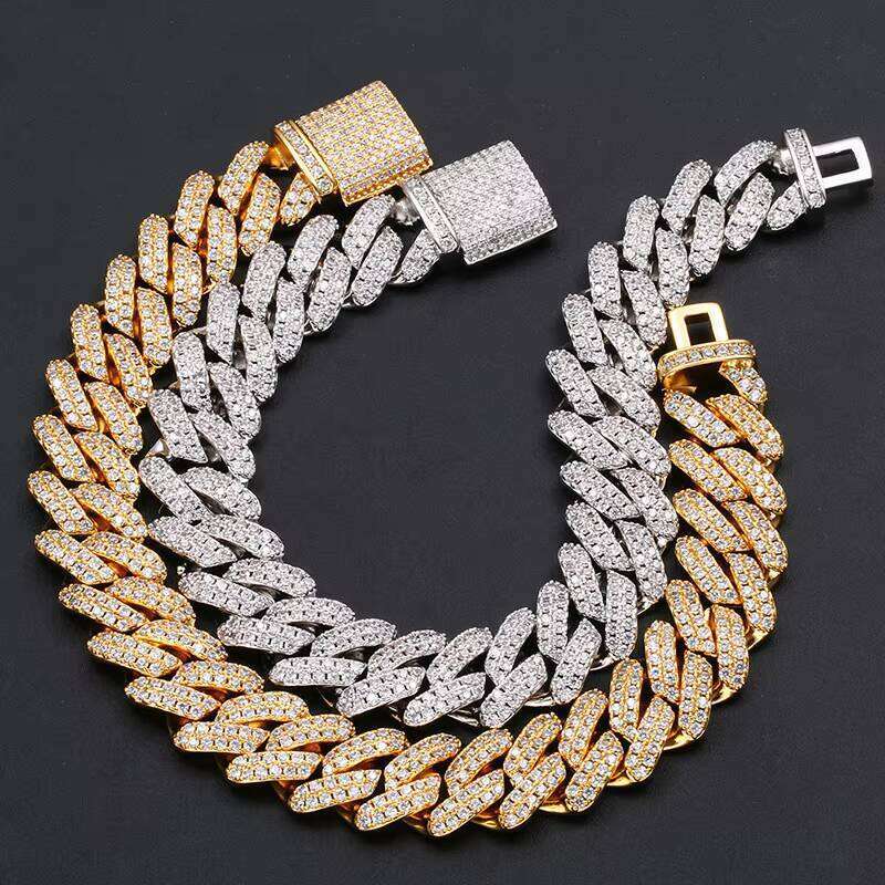 14mm Hip Hop Full Rhombus Cuban Chain Men's Necklace