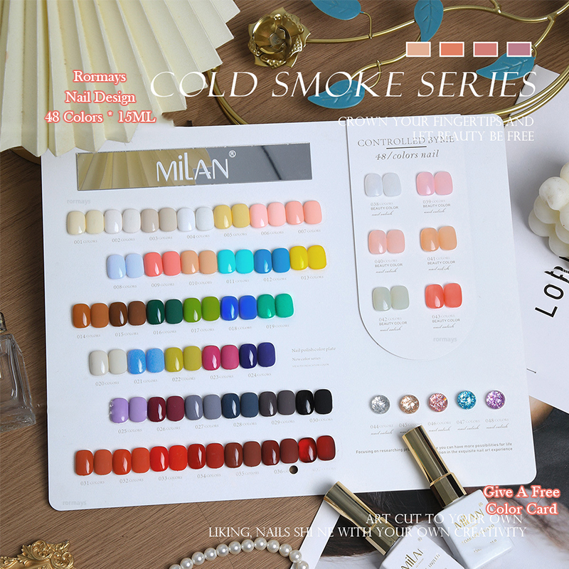 Rormays Whitening gel Polishing 48PCS Mixed Varnish Semi Permanent Shining UV LED Brick Solid Color Nail Glue Salon Primer Finish Nail Glue Wholesale 