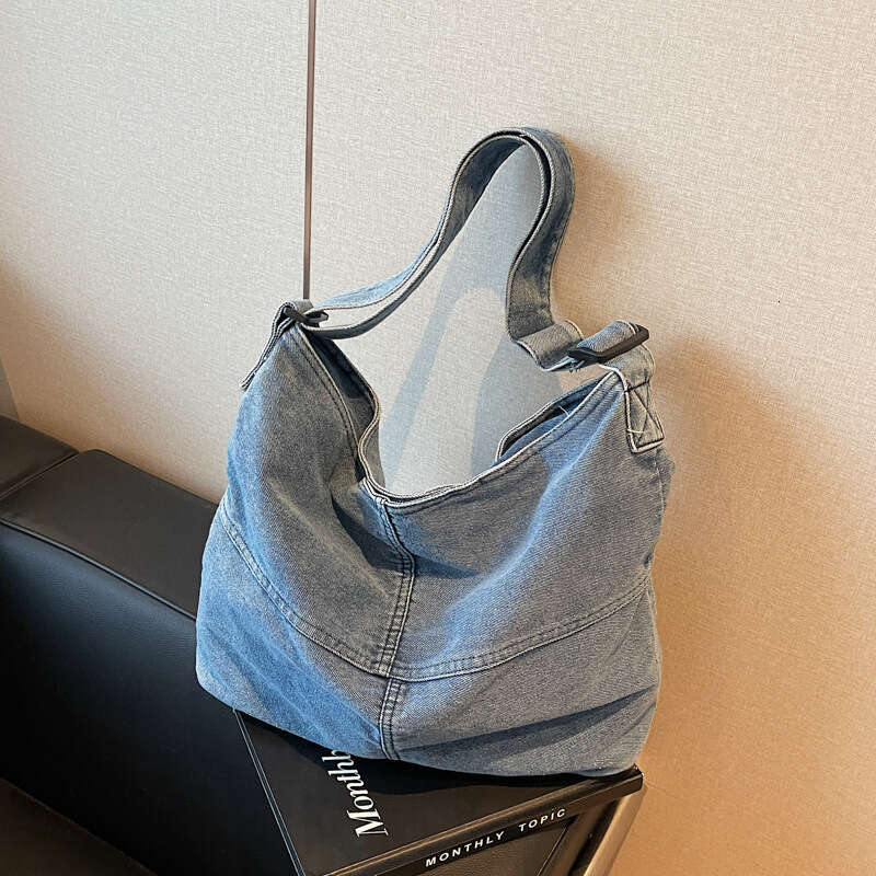 New Niche Denim Crossbody Bag for Women, Fashionable Patchwork Shoulder Bags Designer Women Bag, Artistic Student Large Capacity Backpack