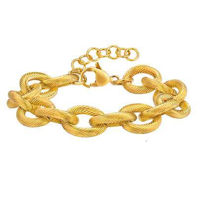 Style Cross-Border Women's Stainless Steel Emed Round Cross Chain Bracelet, Gold Fashion Jewelry