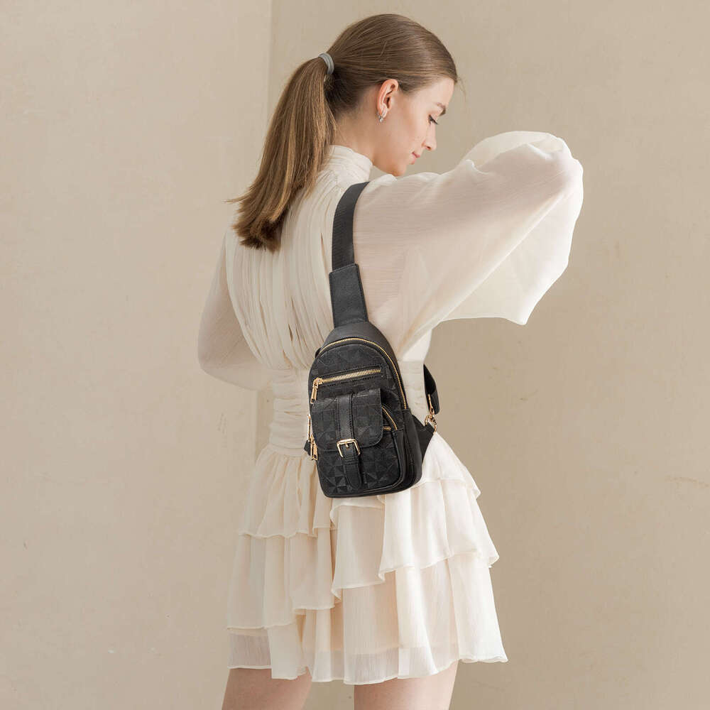 Lacel Urwebin Womens Pattern Sling Bag Multi - Pocket Large Capacity Adjustable Strap Stylish Chest Bag for Daily Travel Casual Use shoulder bag 1