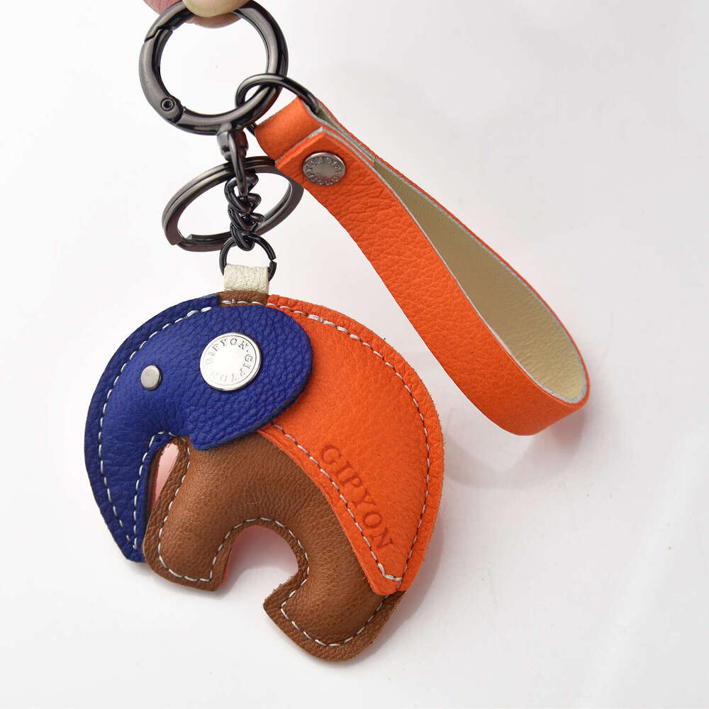 Light Luxury Elephant Sheepskin Rope Keychain Pendant Versatile Phone Bag Decoration Gift Customizable OGO Car Accessories