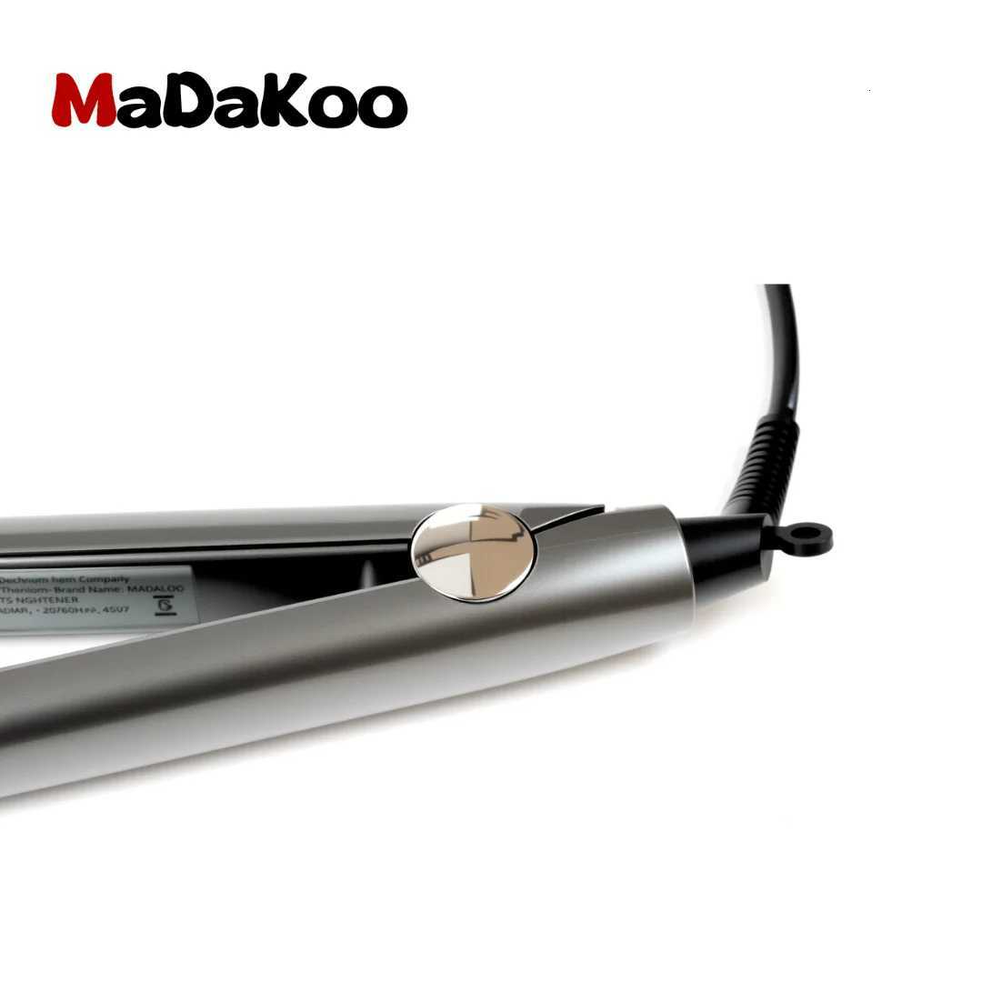 Madaco Titanium Hair Straightener Professional Heat Protectant Styling Tool with Ceramic Plates Adjustable Temp Fast Heat-Up W250814