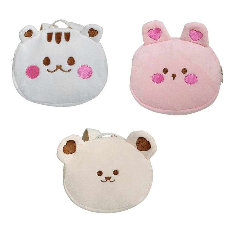 QX2D Kids Travel Bag Cartoon Pattern Baby Bag Plush Small Bags with Traction Rope Anti Lost Backpack for Girls Boys 1-5 Years 250813