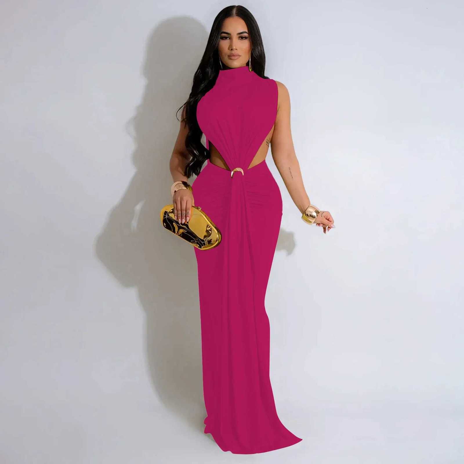 10772 Womens Fashionable Sexy Side Slit Sleeveless Dress Cross-Border Dress European and American Style Gown Skirt XJ250814