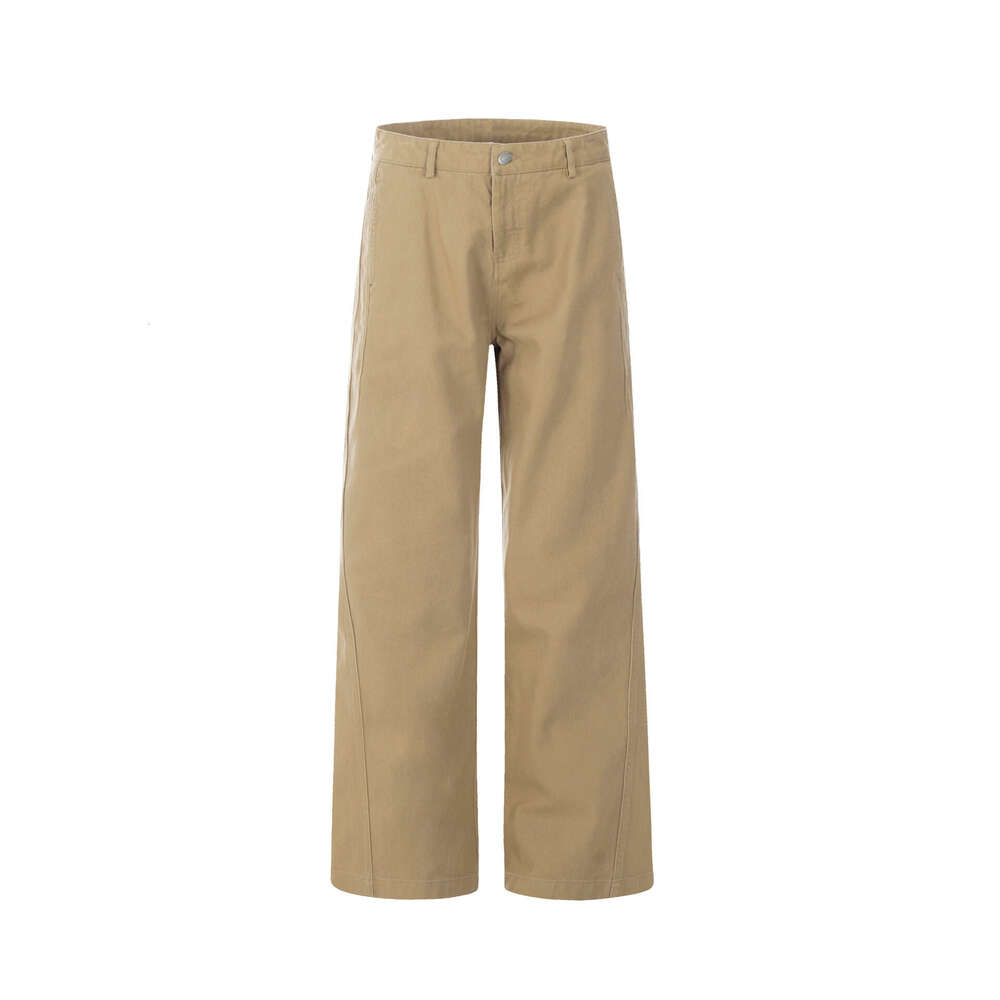 American Style Straight Simple Cargo Unisex Trendy Slim Casual White Men's Summer Long Pants B5